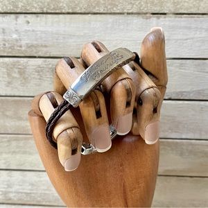 RETIRED "Believe in Yourself" ID Style BRIGHTON Bracelet Leather & Silver Plated